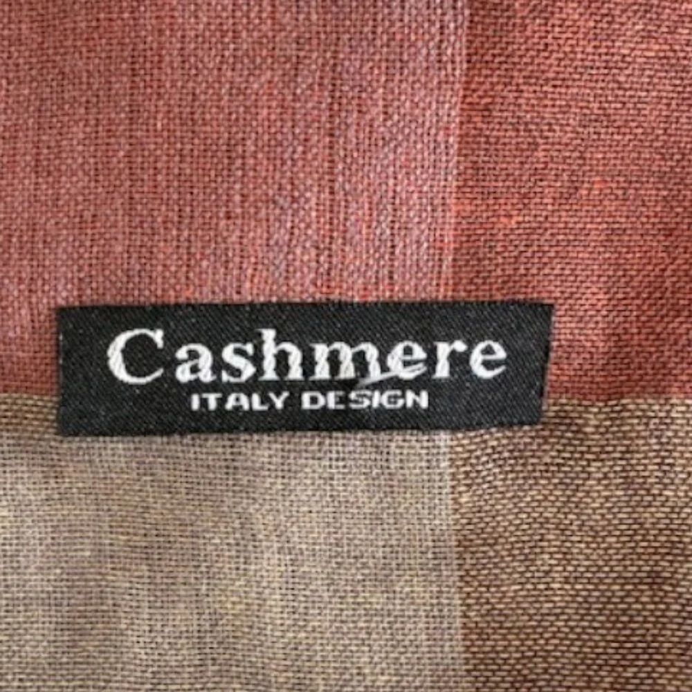 Luxurious Reversible Cashmere Scarf/Wrap Blue Green Rust Gray